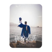 Magnet Flexible Il L'A Fait Moderne Script Graduation Photo (Vertical)