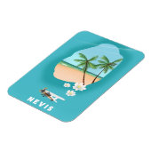 Magnet Flexible Île des Caraïbes Nevis Carte illustrée. (Côté Gauche)