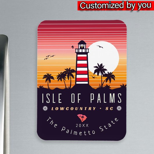 Magnet Flexible Ile des Palms phare SC Retro Sunset Souvenirs