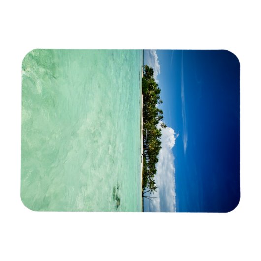 Magnet Flexible Île du Pacifique avec palmiers aimant vertical (Horizontal)