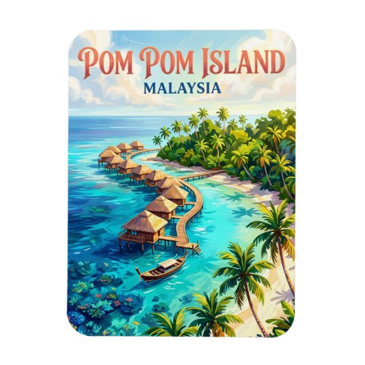 Magnet Flexible Île Pom Pom Malaisie (Vertical)
