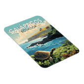 Magnet Flexible Îles Galapagos Tortue géante Voyage Art Retro (Côté Droit)