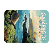 Magnet Flexible Îles Galapagos Tortue géante Voyage Art Retro (Horizontal)