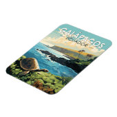 Magnet Flexible Îles Galapagos Tortue géante Voyage Art Retro (Côté Gauche)