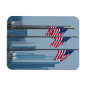 Magnet Flexible Illinois, Chicago. Navy Pier, drapeaux américains (Horizontal)