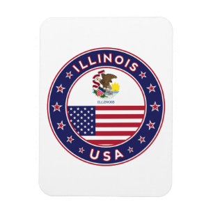Magnet Flexible Illinois, t-shirt Illinois, autocollant Illinois,