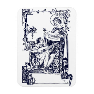 Magnet Flexible Illustration Art Nouveau de chanteurs de Noël médi
