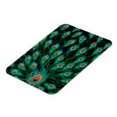 Magnet Flexible Illustration avec plumes de paon sur noir (Côté Gauche)