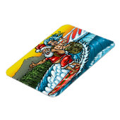 Magnet Flexible Illustration Blue Christmas Hawaiian Surfing Père  (Côté Gauche)