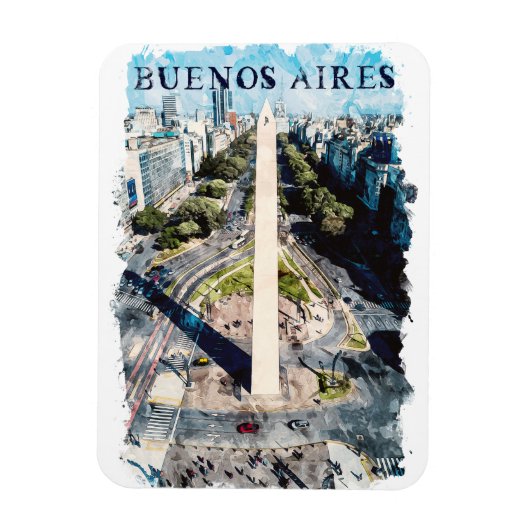 Magnet Flexible Illustration Buenos Aires Argentina Skyline (Vertical)