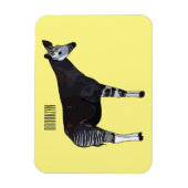 Magnet Flexible Illustration de bande dessinée d'okapi (Vertical)