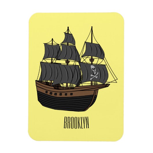 Magnet Flexible Illustration de bateau pirate (Vertical)