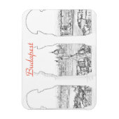Magnet Flexible Illustration de Budapest et parlement hongrois (Vertical)