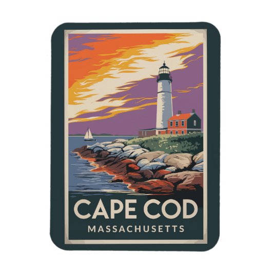 Magnet Flexible Illustration de Cape Cod Massachusetts Art de voya (Vertical)