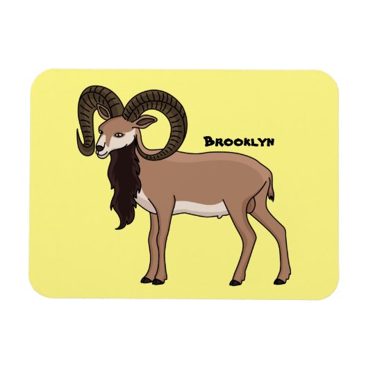 Magnet Flexible Illustration de chèvre de Mouflon (Horizontal)