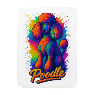 Magnet Flexible Illustration de chien caniche Pop Art Colorée – Vi