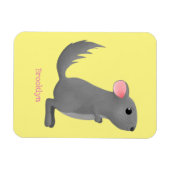 Magnet Flexible Illustration de chinchilla gris mignon (Horizontal)