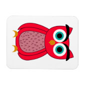 Magnet Flexible Illustration de chouette rose mignonne (Horizontal)