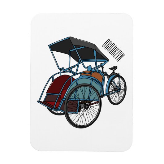 Magnet Flexible Illustration de cyclo-pousse (Vertical)