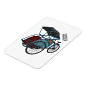 Magnet Flexible Illustration de cyclo-pousse (Côté Gauche)