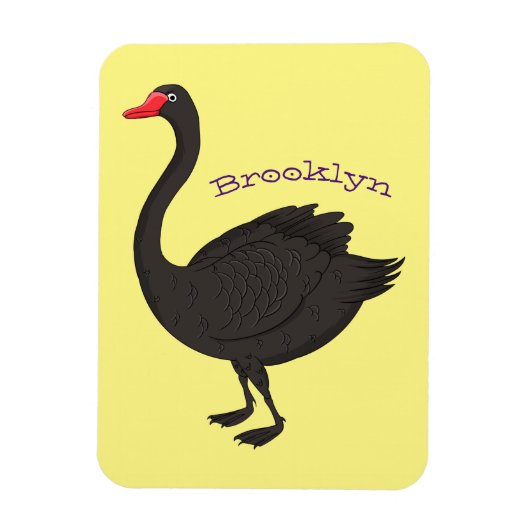 Magnet Flexible Illustration de cygne noir (Vertical)