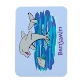 Magnet Flexible Illustration de dauphins heureux adorables (Vertical)