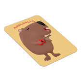 Magnet Flexible Illustration de dessin animé de capybara ukulele (Côté Droit)