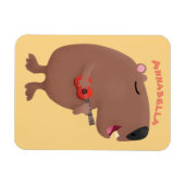 Magnet Flexible Illustration de dessin animé de capybara ukulele (Horizontal)