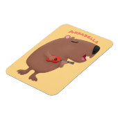 Magnet Flexible Illustration de dessin animé de capybara ukulele (Côté Gauche)