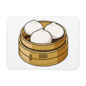 Magnet Flexible illustration de dessin animé de dim sum (Horizontal)