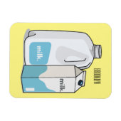 Magnet Flexible illustration de dessin animé de lait (Horizontal)