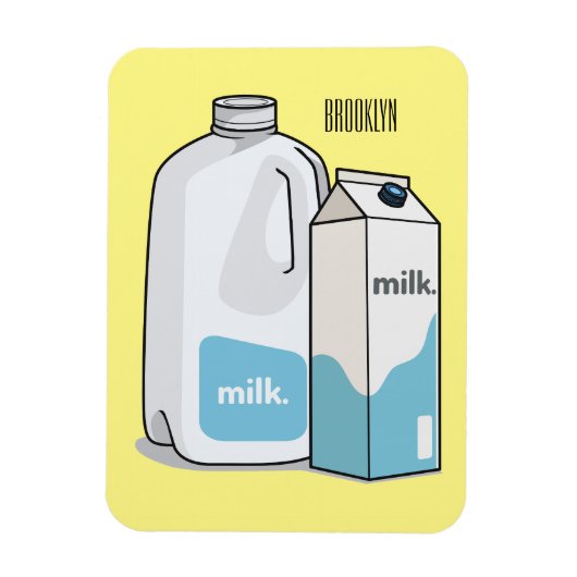 Magnet Flexible illustration de dessin animé de lait (Vertical)