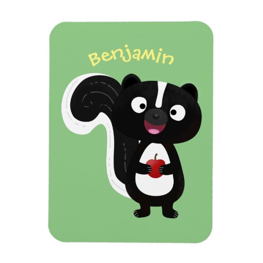 Magnet Flexible Illustration de dessin animé de mouffette heureuse (Vertical)