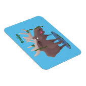 Magnet Flexible Illustration de dessin animé d'un orignal heureux (Côté Droit)