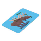 Magnet Flexible Illustration de dessin animé d'un orignal heureux (Côté Gauche)