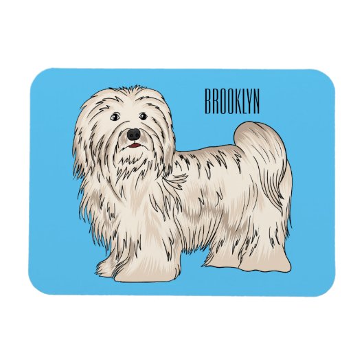 Magnet Flexible Illustration de dessin de chien de Havan (Horizontal)