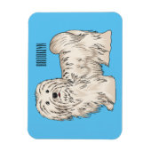 Magnet Flexible Illustration de dessin de chien de Havan (Vertical)