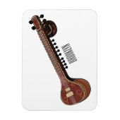 Magnet Flexible Illustration de dessin de Sitar (Vertical)