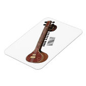 Magnet Flexible Illustration de dessin de Sitar (Côté Gauche)