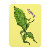 Magnet Flexible Illustration de dessin d'insecte des feuilles vert (Vertical)