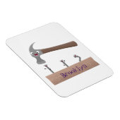 Magnet Flexible Illustration de dessin mignon, marteau et ongles (Côté Droit)