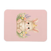 Magnet Flexible Illustration de fleur sauvage de lapin pastel (Horizontal)