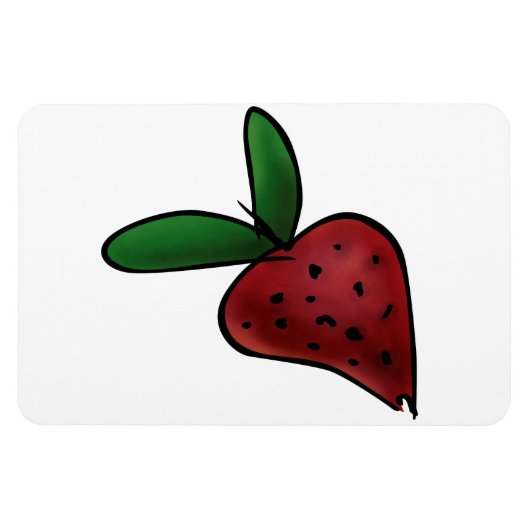 Magnet Flexible Illustration de fraise peinte mignonne (Horizontal)