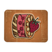 Magnet Flexible Illustration de gâteau de style rétro (Horizontal)
