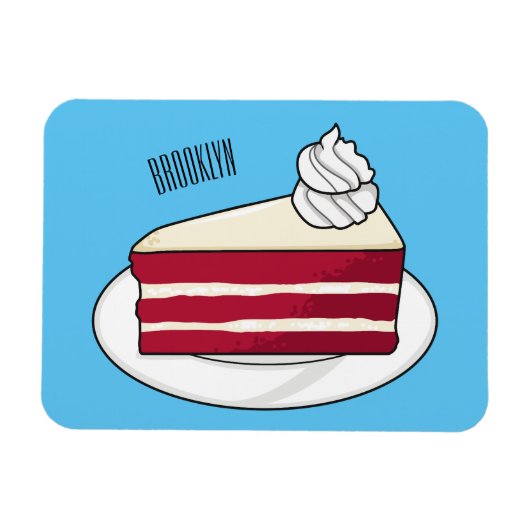 Magnet Flexible Illustration de gâteau en velours rouge (Horizontal)