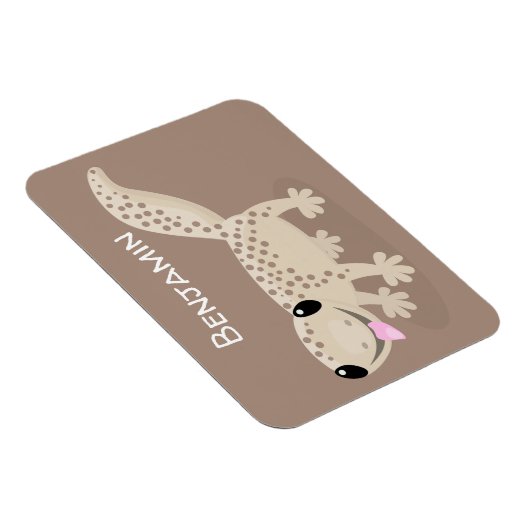 Magnet Flexible Illustration de gecko tan tan mignon (Côté Droit)