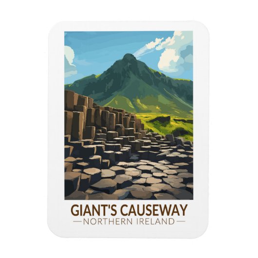 Magnet Flexible Illustration de Giant's Causeway Northern Ireland (Vertical)