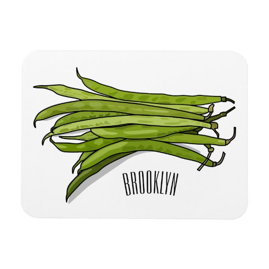 Magnet Flexible Illustration de haricots verts (Horizontal)