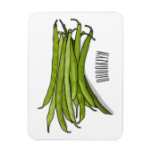 Magnet Flexible Illustration de haricots verts (Vertical)