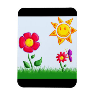 Magnet Flexible Illustration de jardin ensoleillé